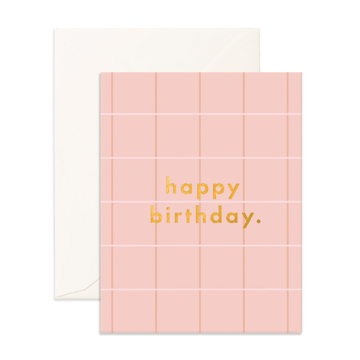 Birthday Blush Plaid Greeting Card