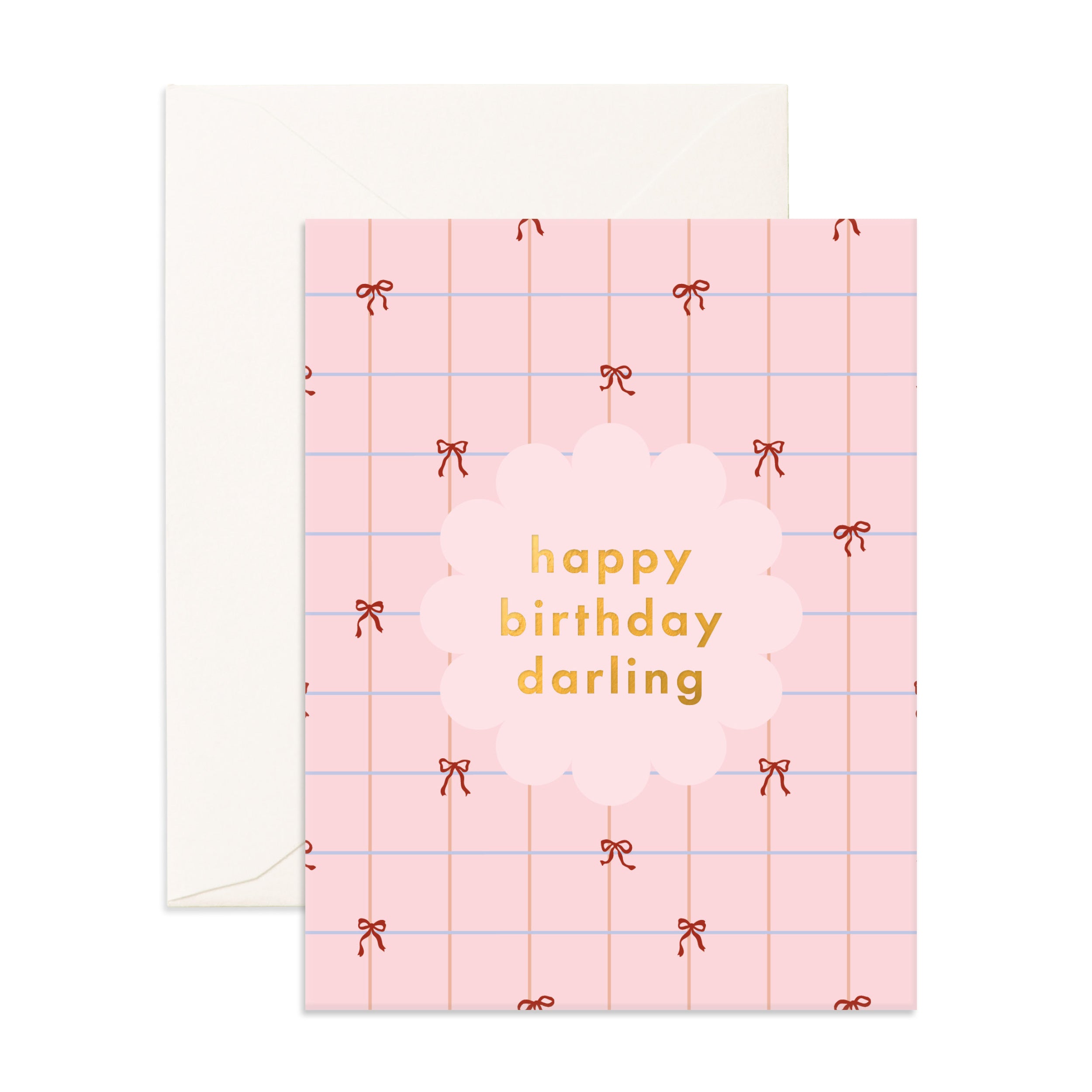 Birthday Darling Bow Grid Greeting Card - PRE-ORDER (SEPTEMBER)