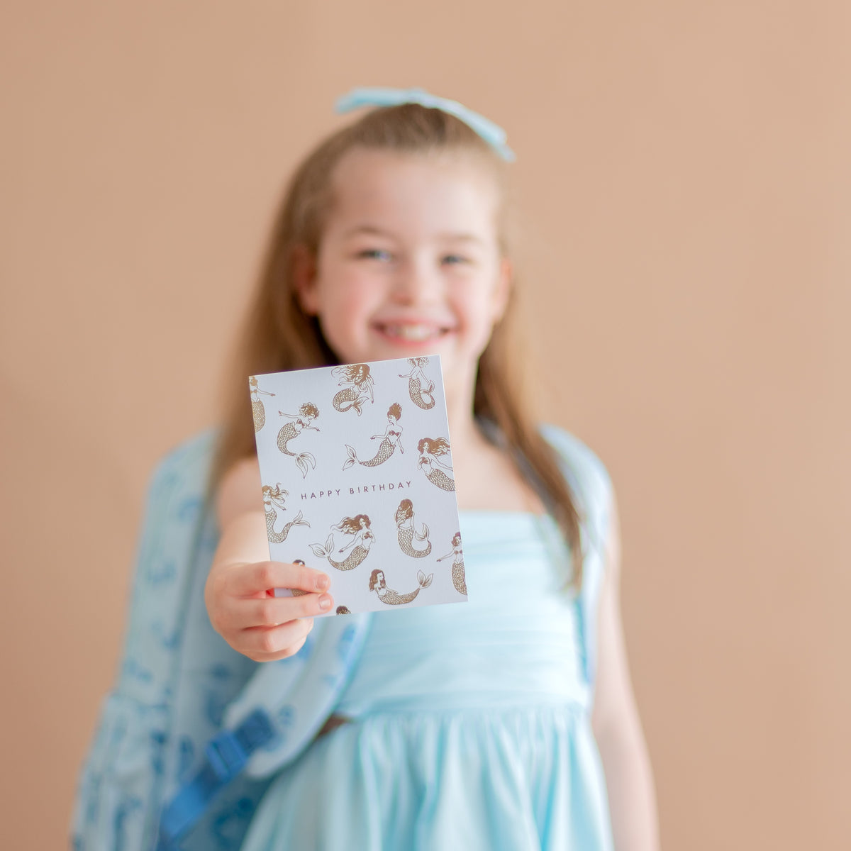 Birthday Mermaids Seafoam Greeting Card