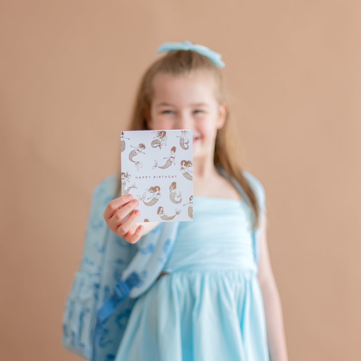 Birthday Mermaids Seafoam Greeting Card