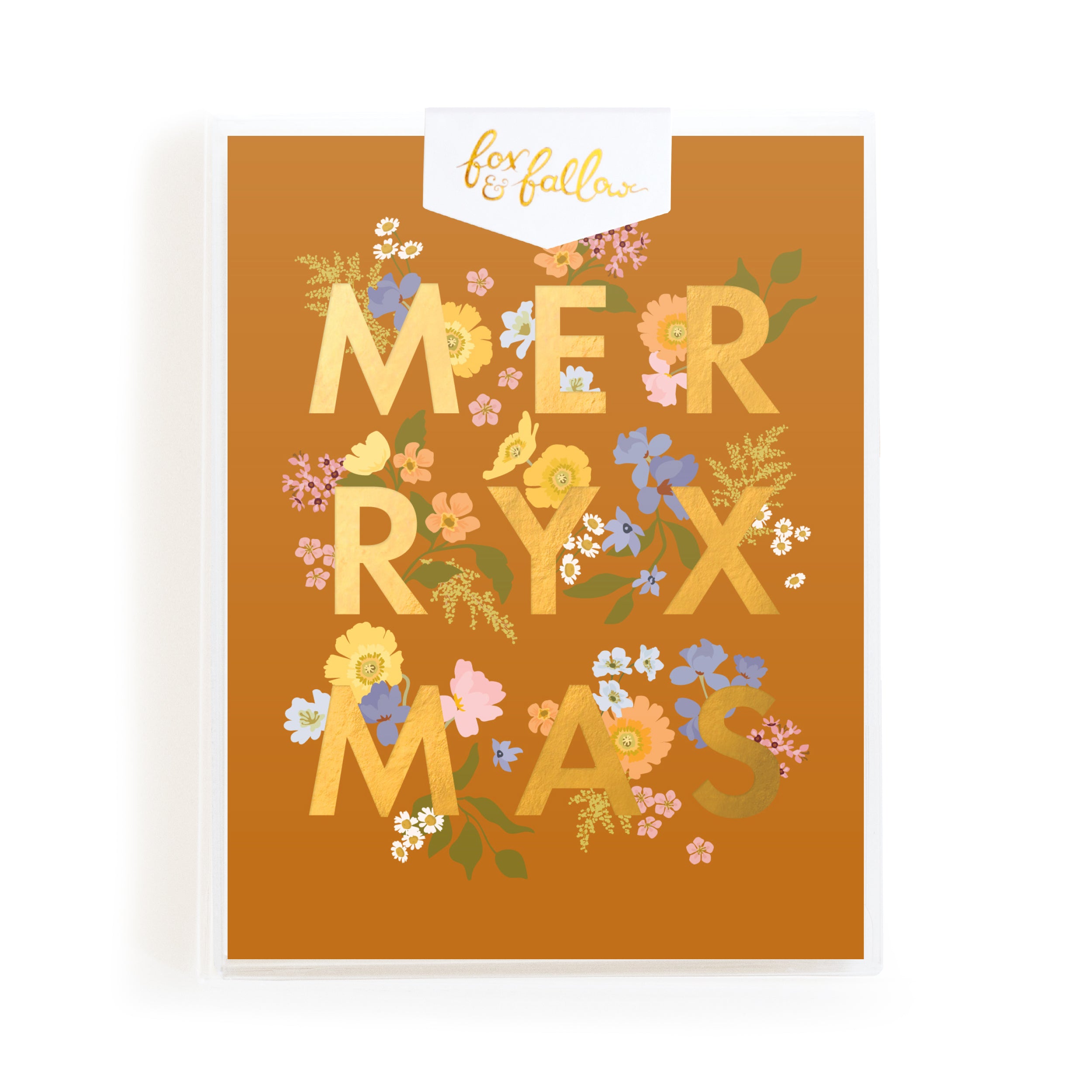 Merry XMAS Botanika Rust Greeting Card Boxed Set
