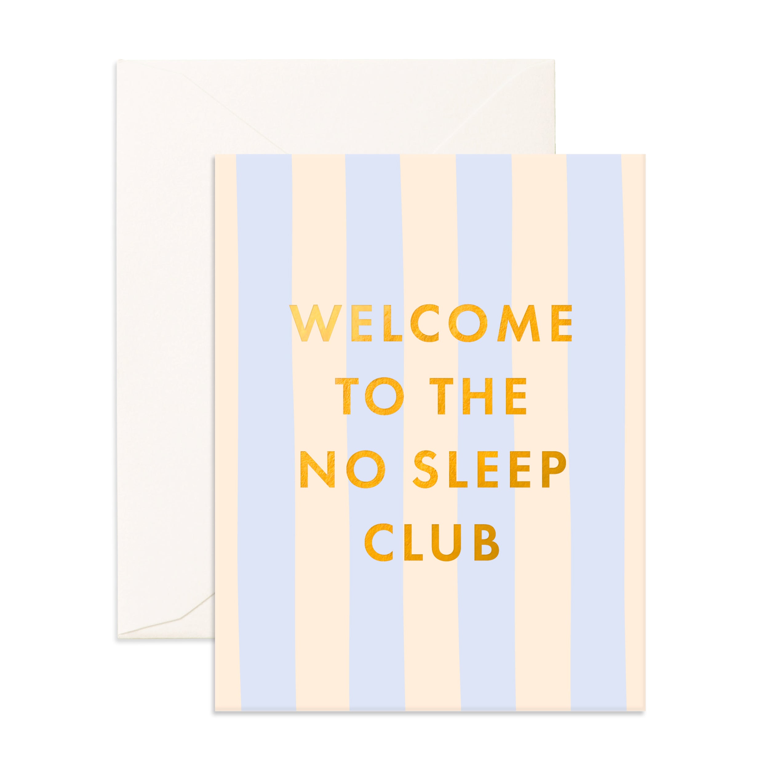 No Sleep Club Powder Stripe Greeting Card – Fox & Fallow