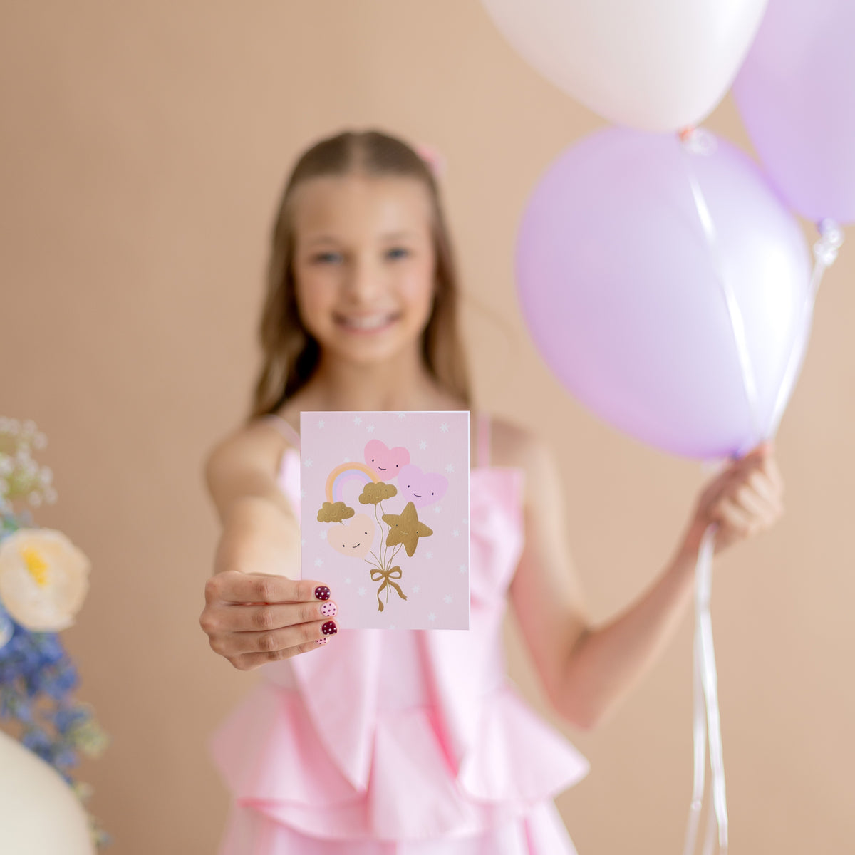 Blush Balloon Bouquet Greeting Card