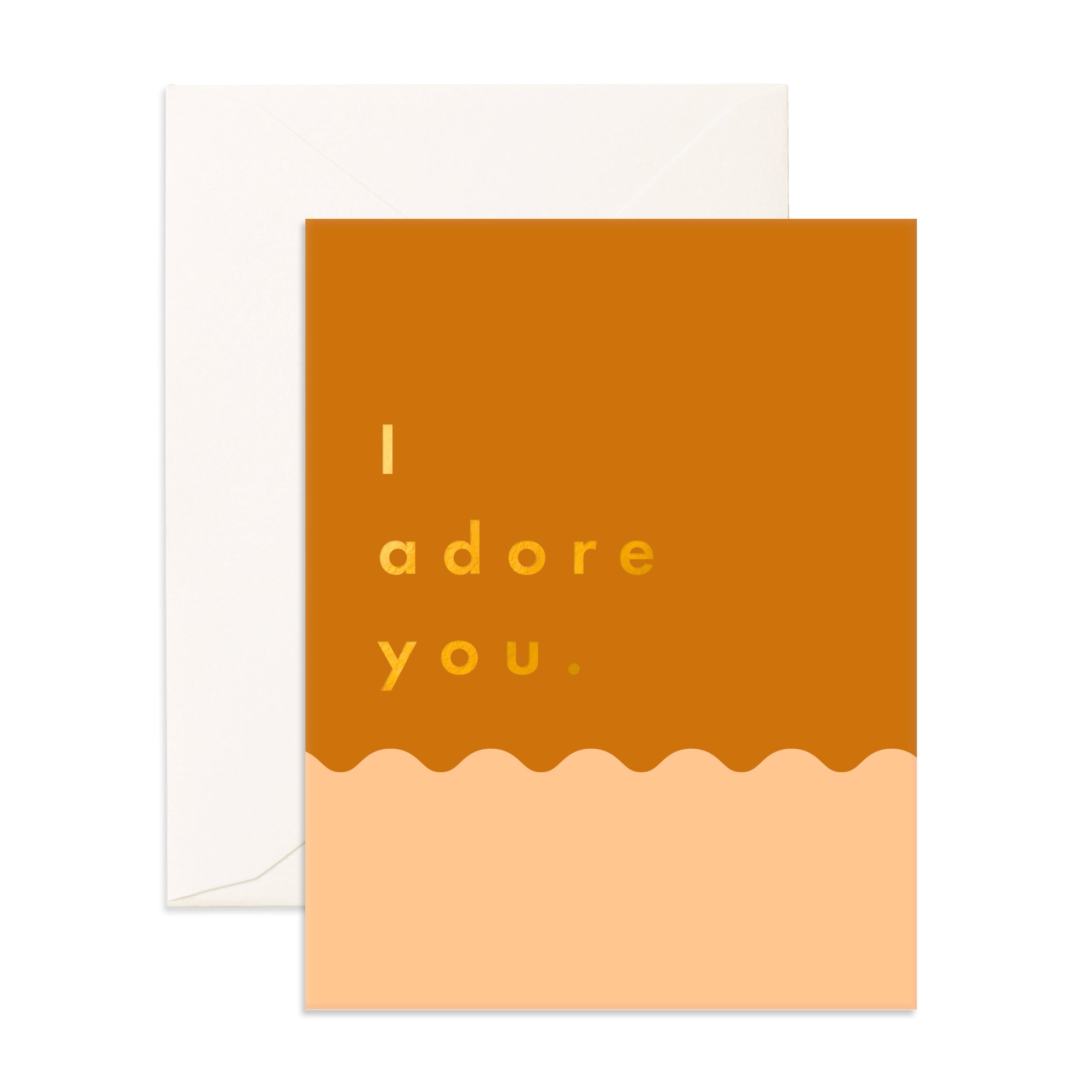 Adore You Hazelnut Ripple Greeting Card