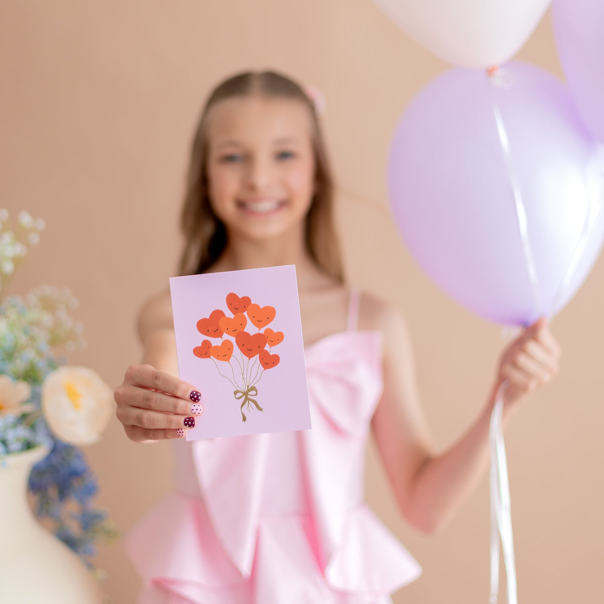 Heart Balloon Bouquet Greeting Card