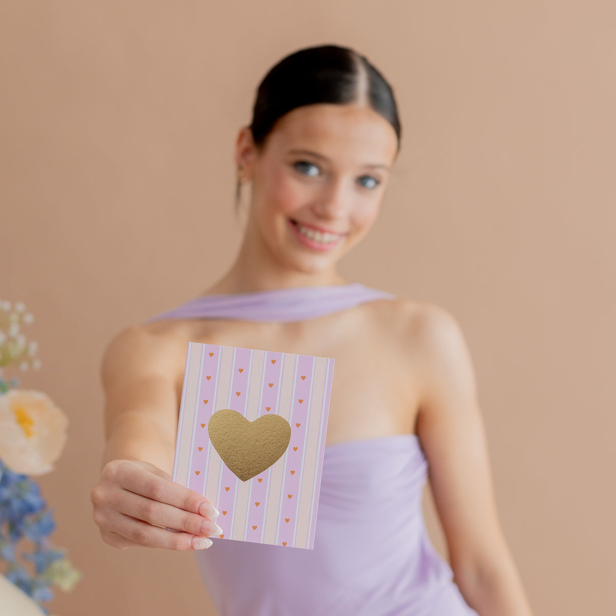 Heart Stripe Greeting Card