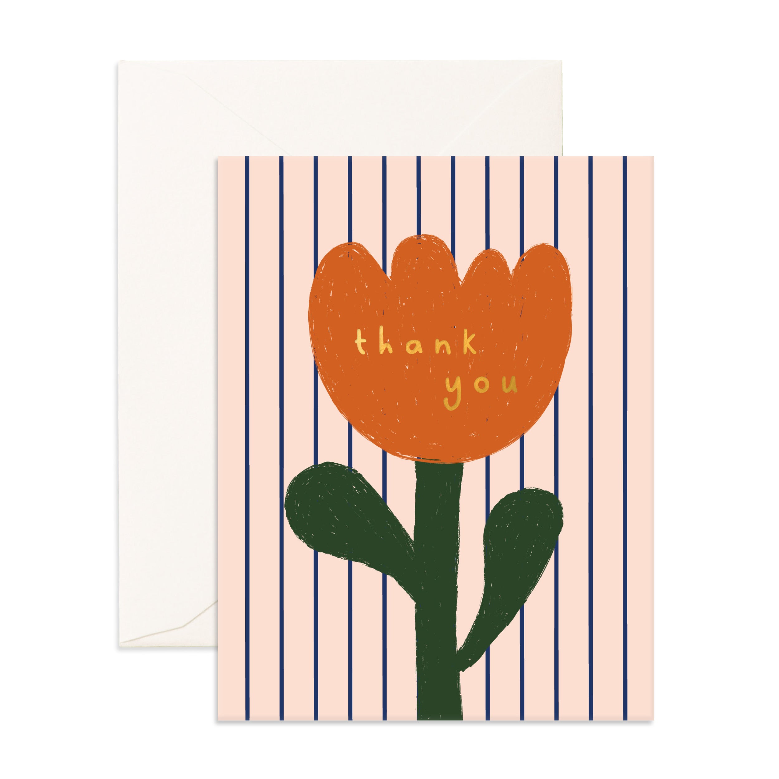 Thank You Tulip Stripe Greeting Card