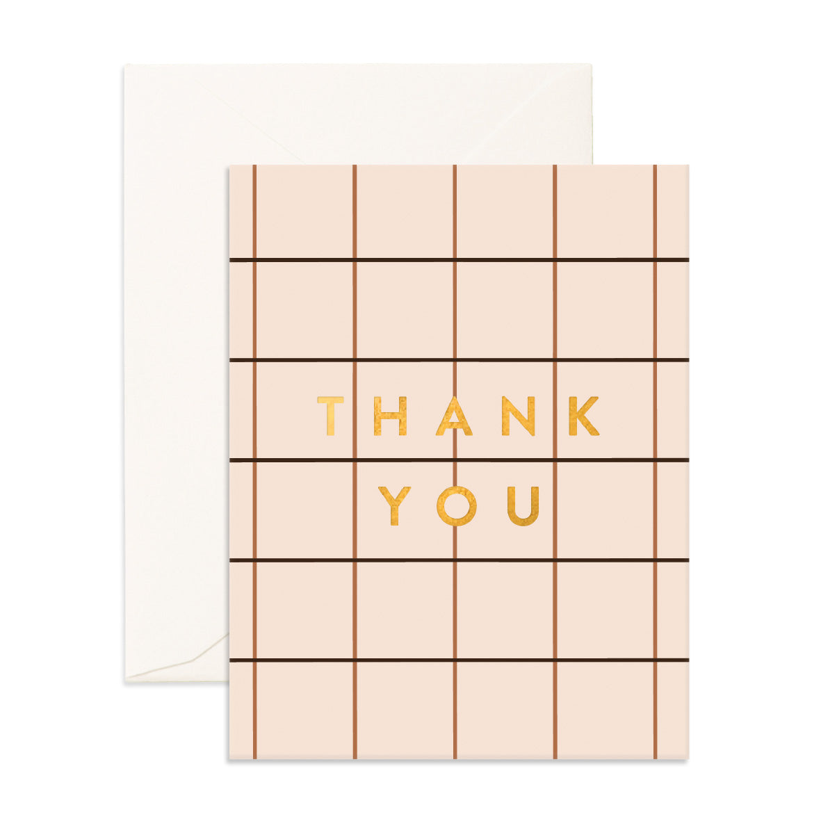 Thank You Cream Plaid Greeting Card