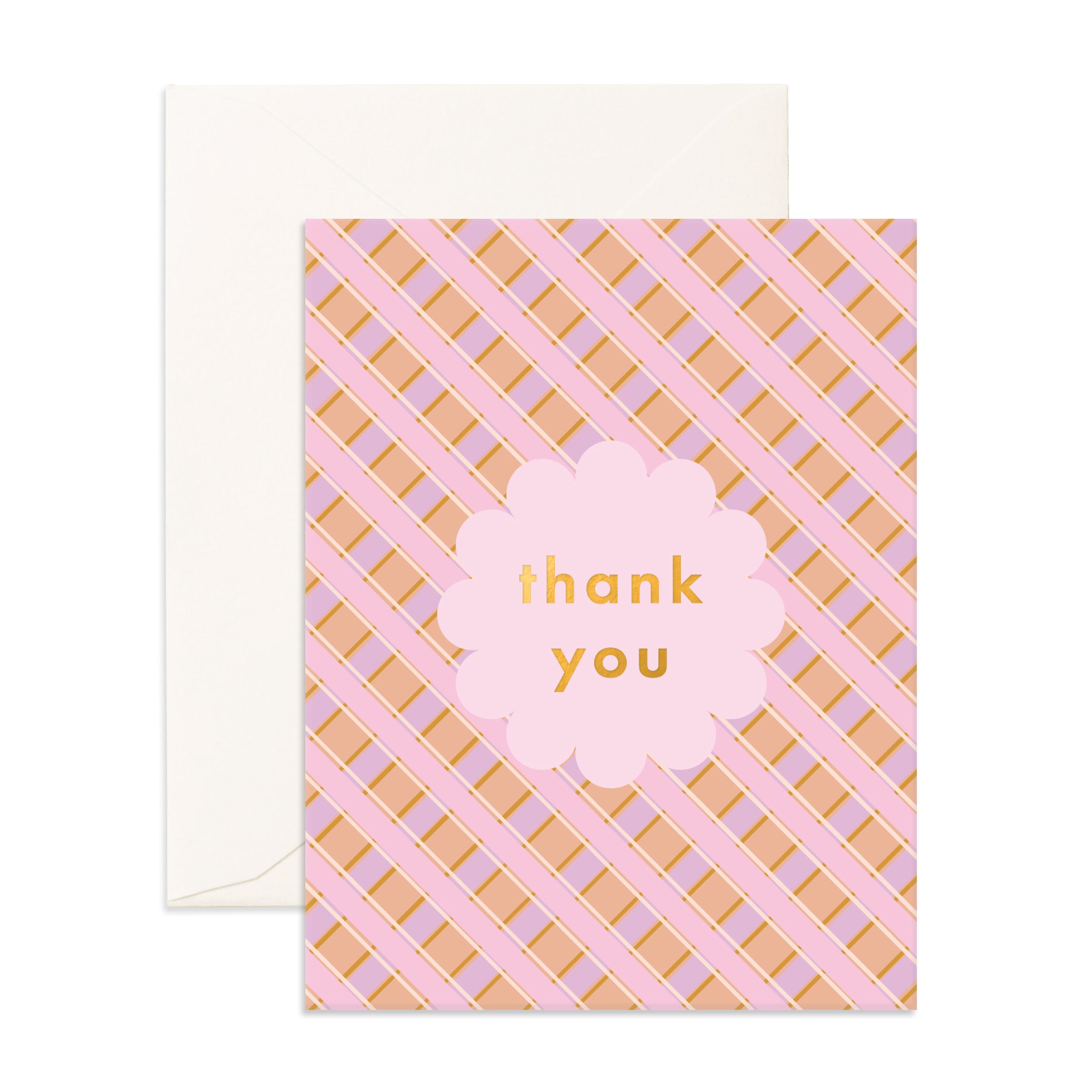 Thank You Petal Plaid Greeting Card - PRE-ORDER (SEPTEMBER)