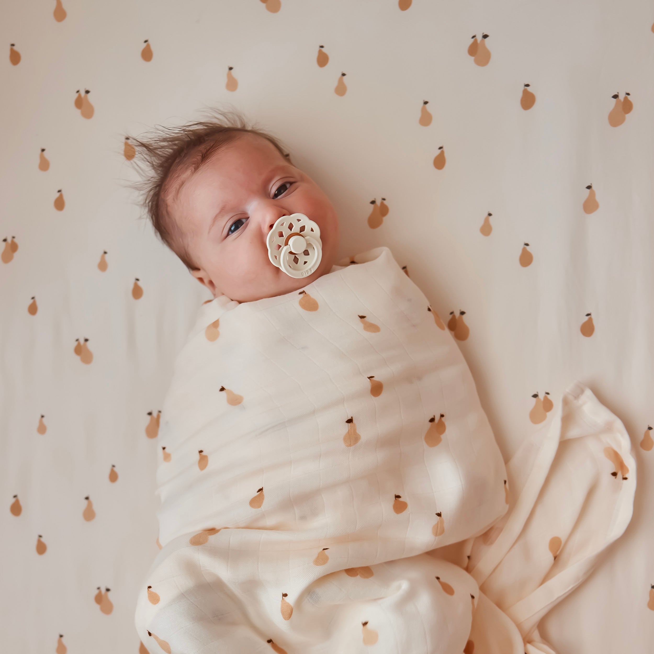 Golden Pears Muslin Wrap Swaddle