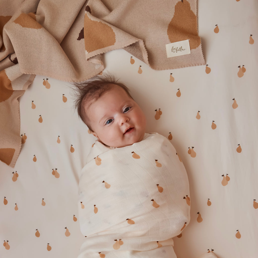 Golden Pears Organic Fitted Cot Sheet
