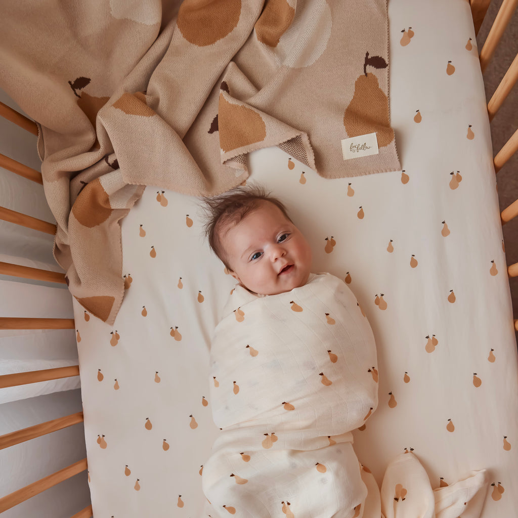 Golden Pears Organic Fitted Cot Sheet