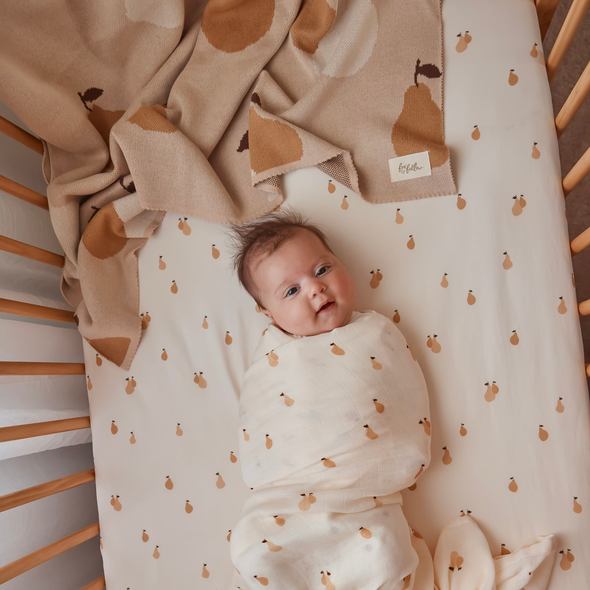 Golden Pears Organic Fitted Cot Sheet