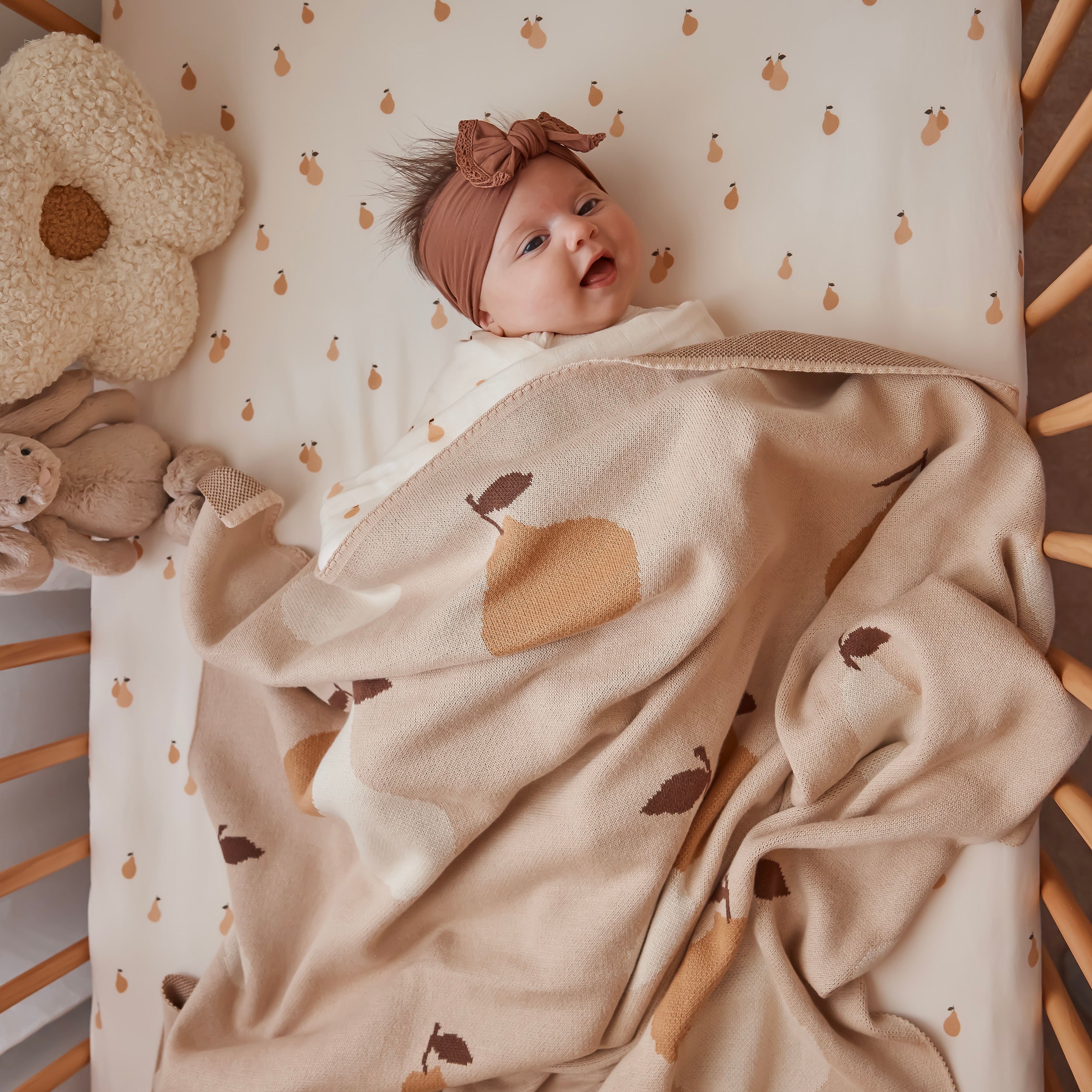 Golden Pears Organic Fitted Cot Sheet