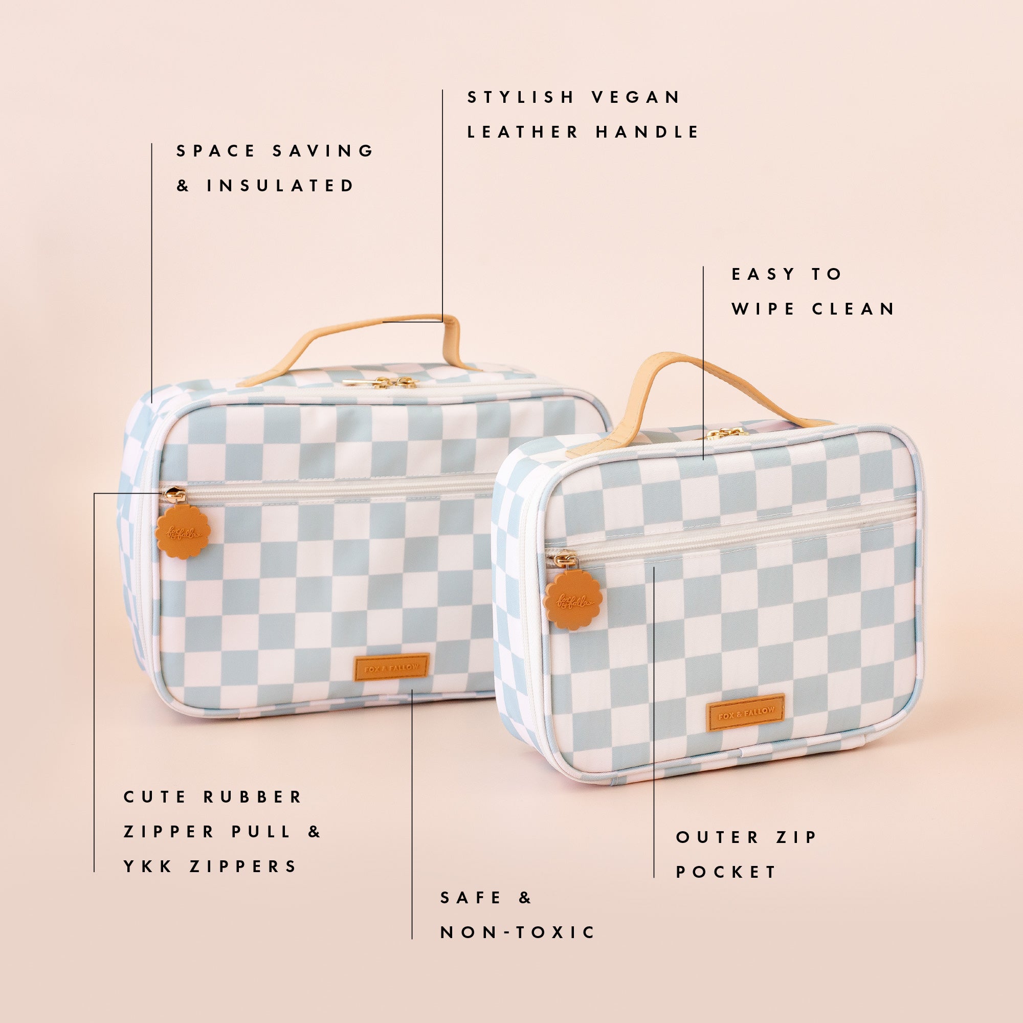 Sage Check Large Lunch Bag - PRE-ORDER (APRIL)