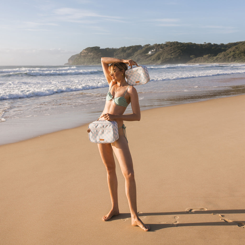 Sage Check Large Lunch Bag - SECONDS