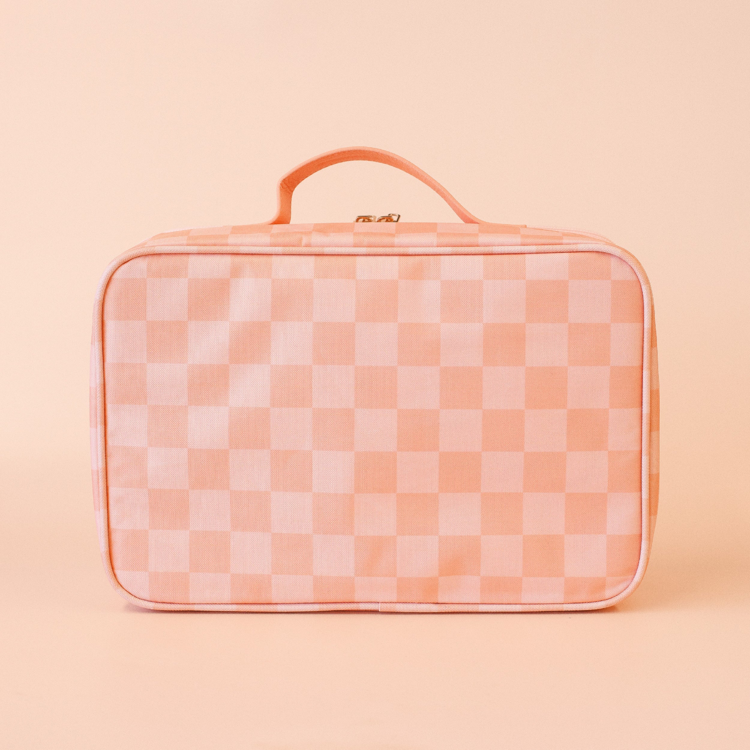 Peach Check Large Lunch Bag - SECONDS