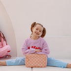 Peach Check Large Lunch Bag - SECONDS