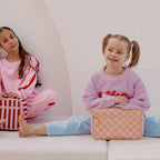 Peach Check Large Lunch Bag - SECONDS