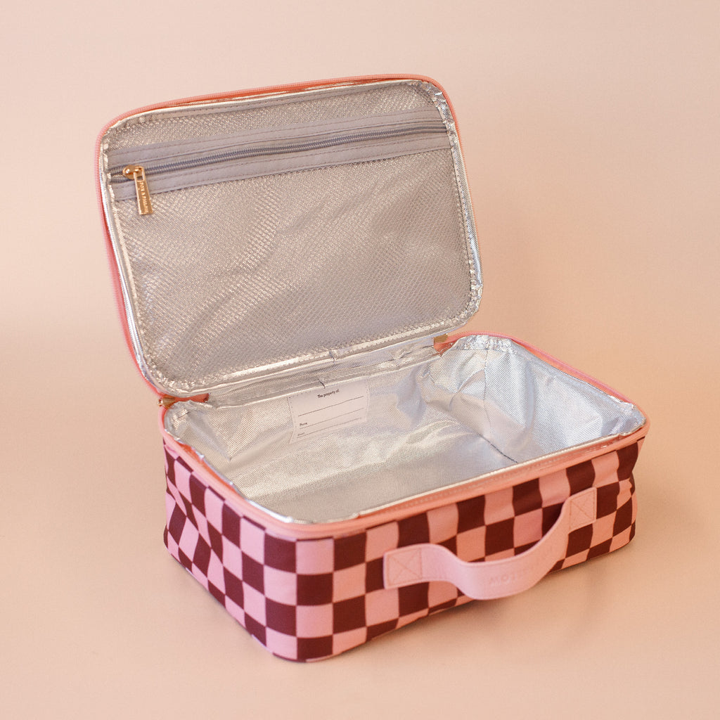Cherry Check Large Lunch Bag - PRE-ORDER (JUNE)