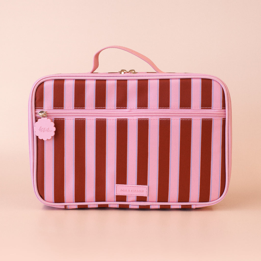 Burgundy Stripe Large Lunch Bag - PRE-ORDER (APRIL)