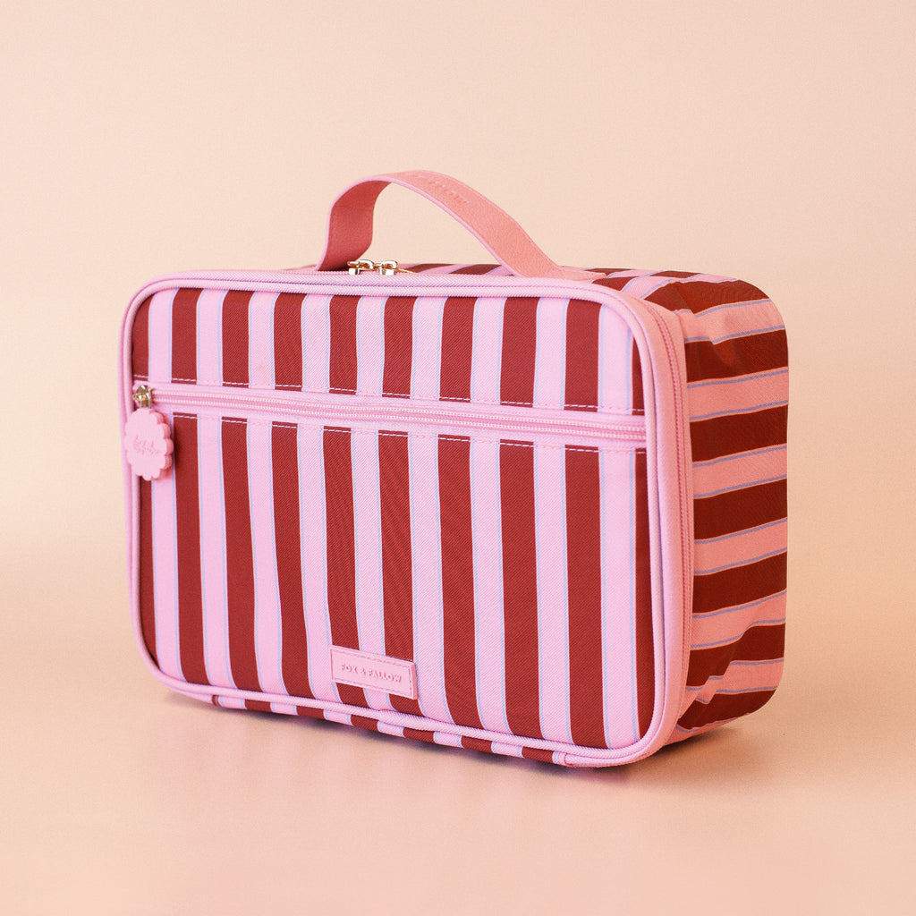 Burgundy Stripe Large Lunch Bag - PRE-ORDER (APRIL)