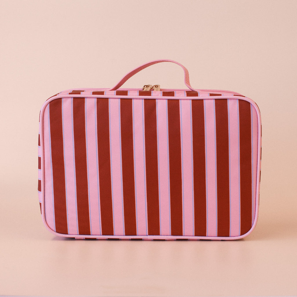 Burgundy Stripe Large Lunch Bag - PRE-ORDER (APRIL)