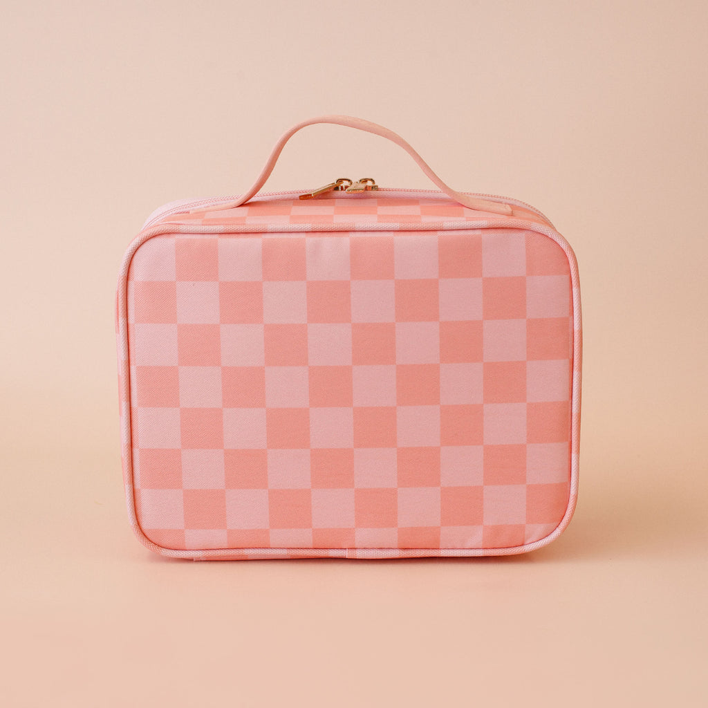 Peach Check Mini Lunch Bag