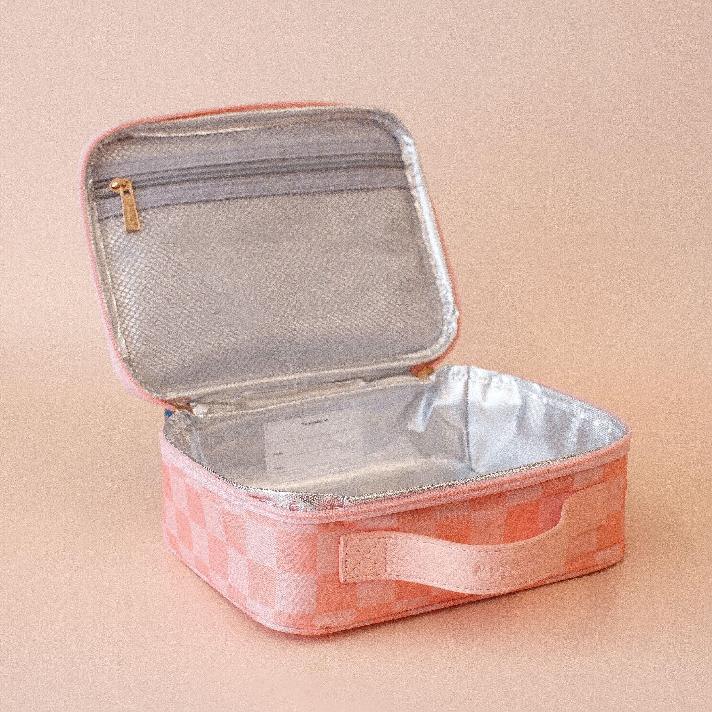 Peach Check Mini Lunch Bag