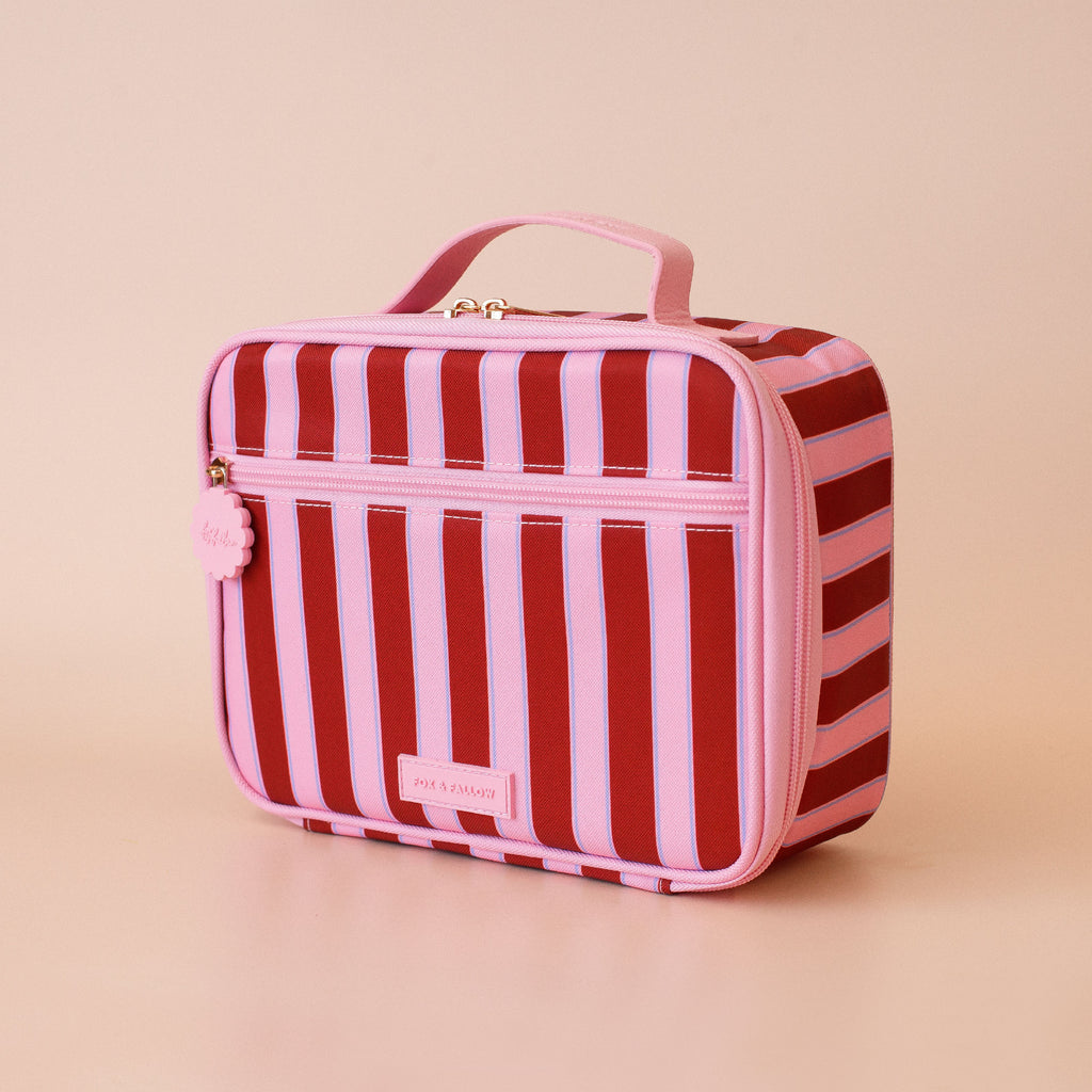 Burgundy Stripe Mini Lunch Bag