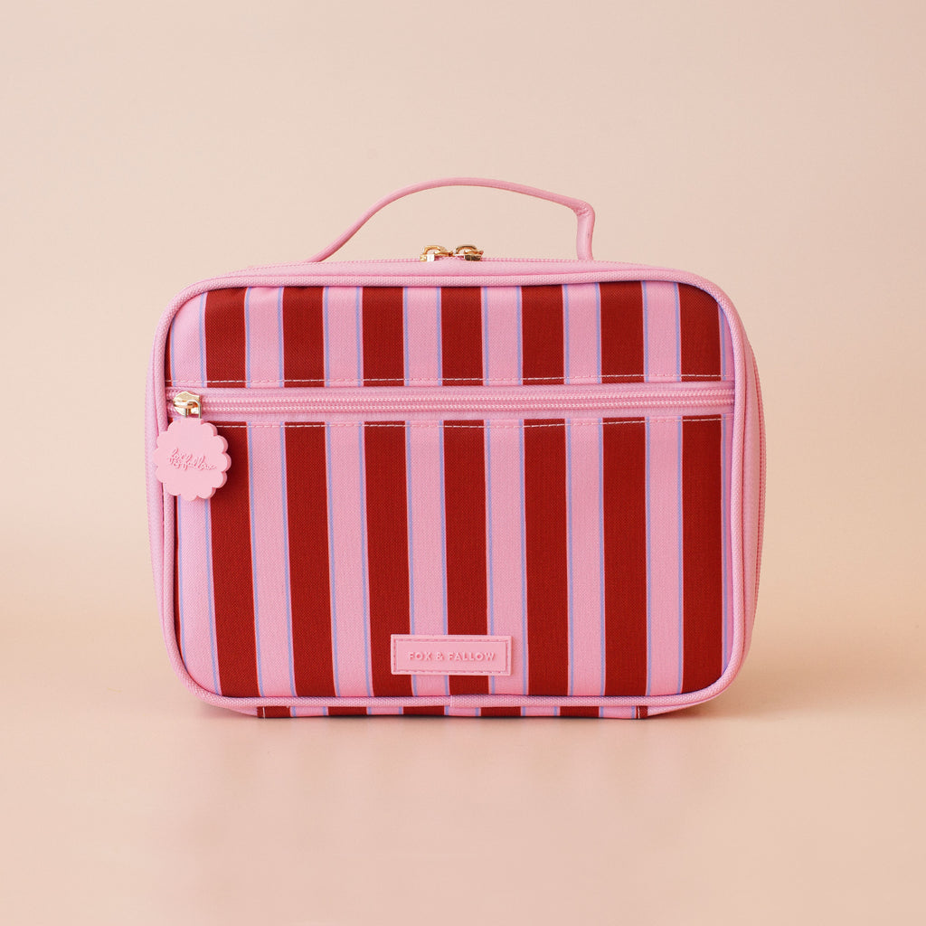 Burgundy Stripe Mini Lunch Bag