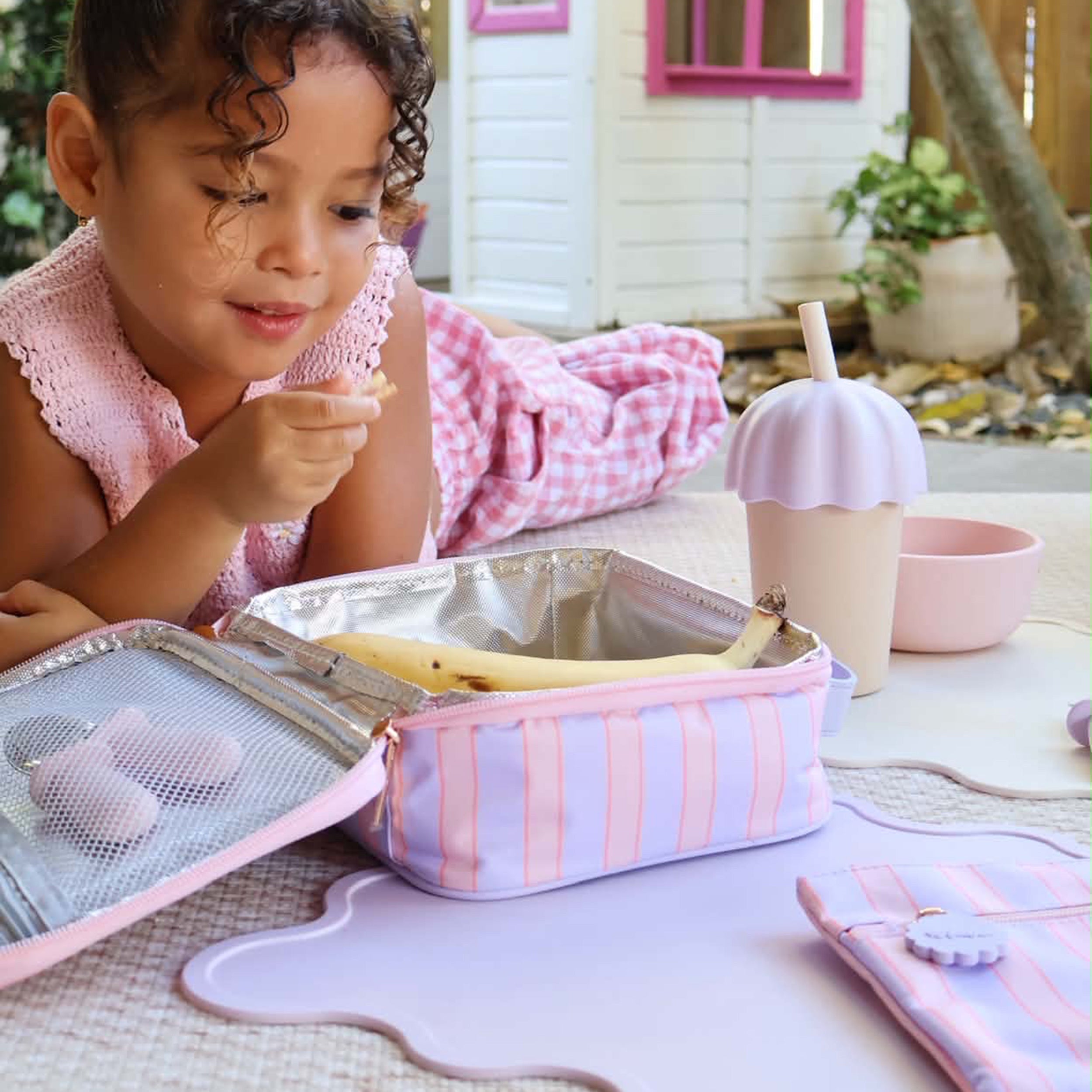 Powder Stripe Mini Lunch Bag