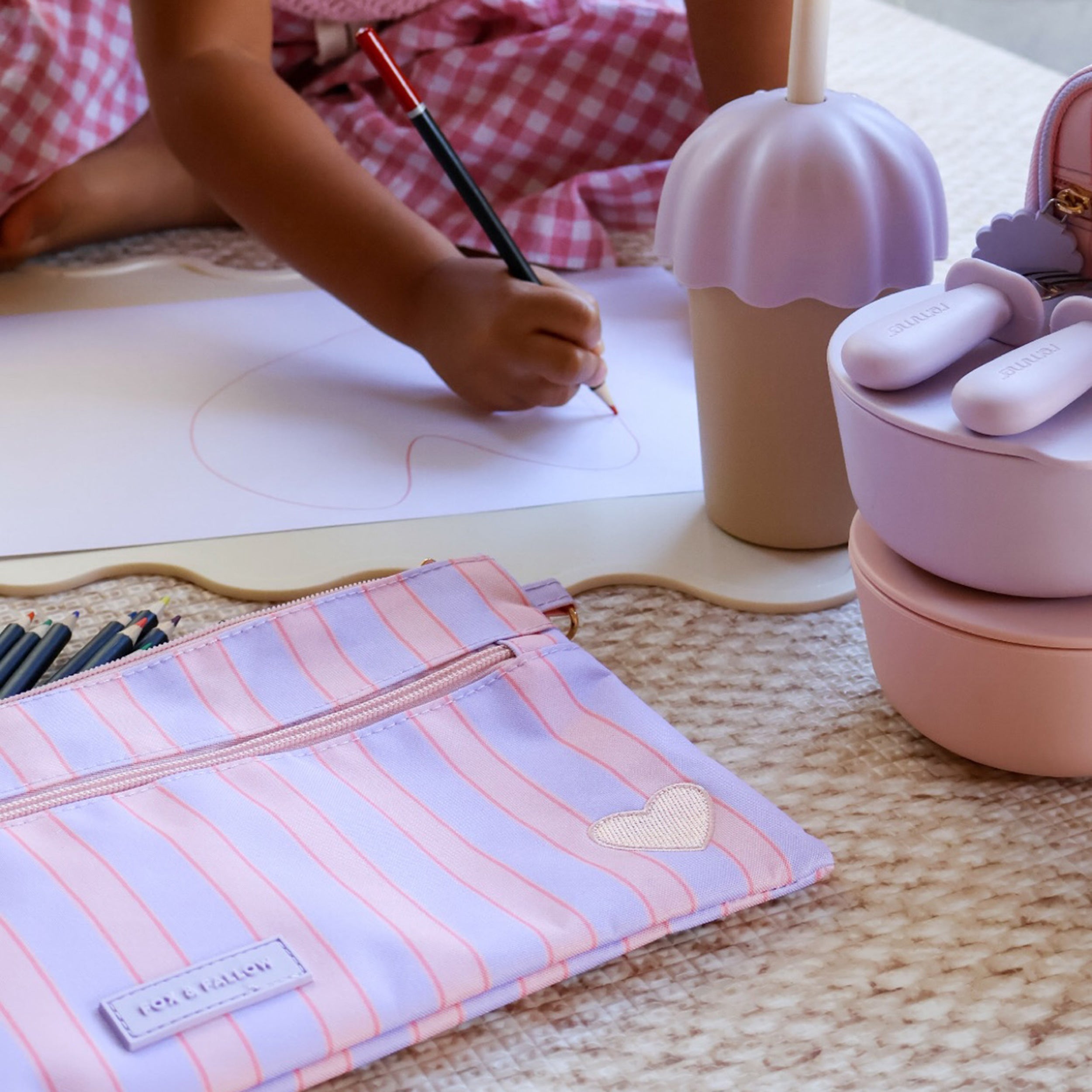 Powder Stripe Mini Lunch Bag