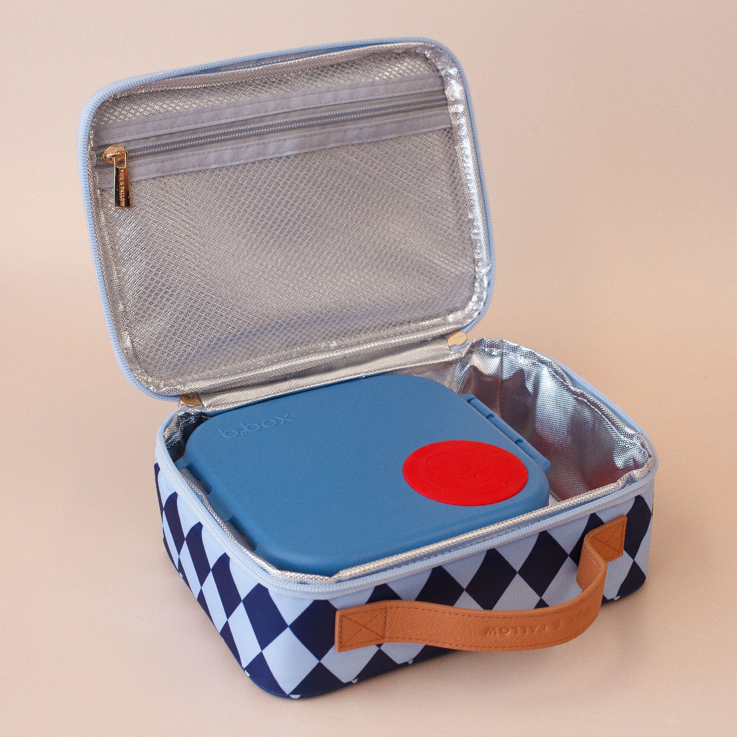 Navy Diamonds Mini Lunch Bag