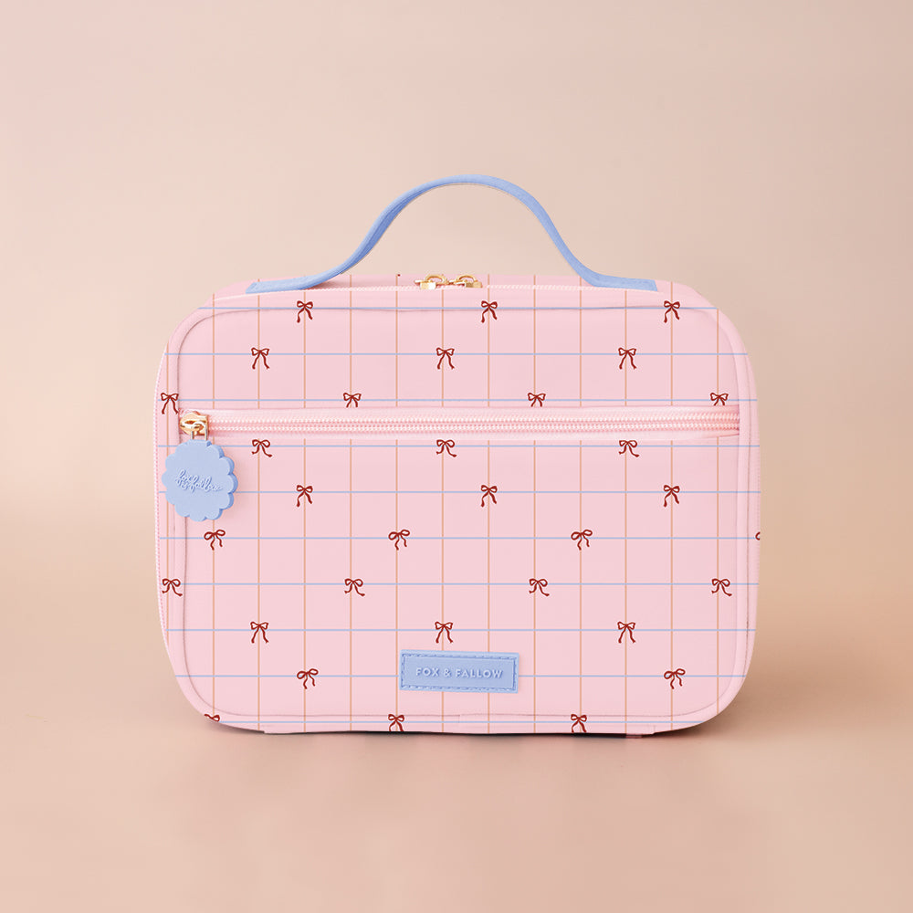 Pink Grid Bows Mini Lunch Bag - PRE-ORDER (OCTOBER)