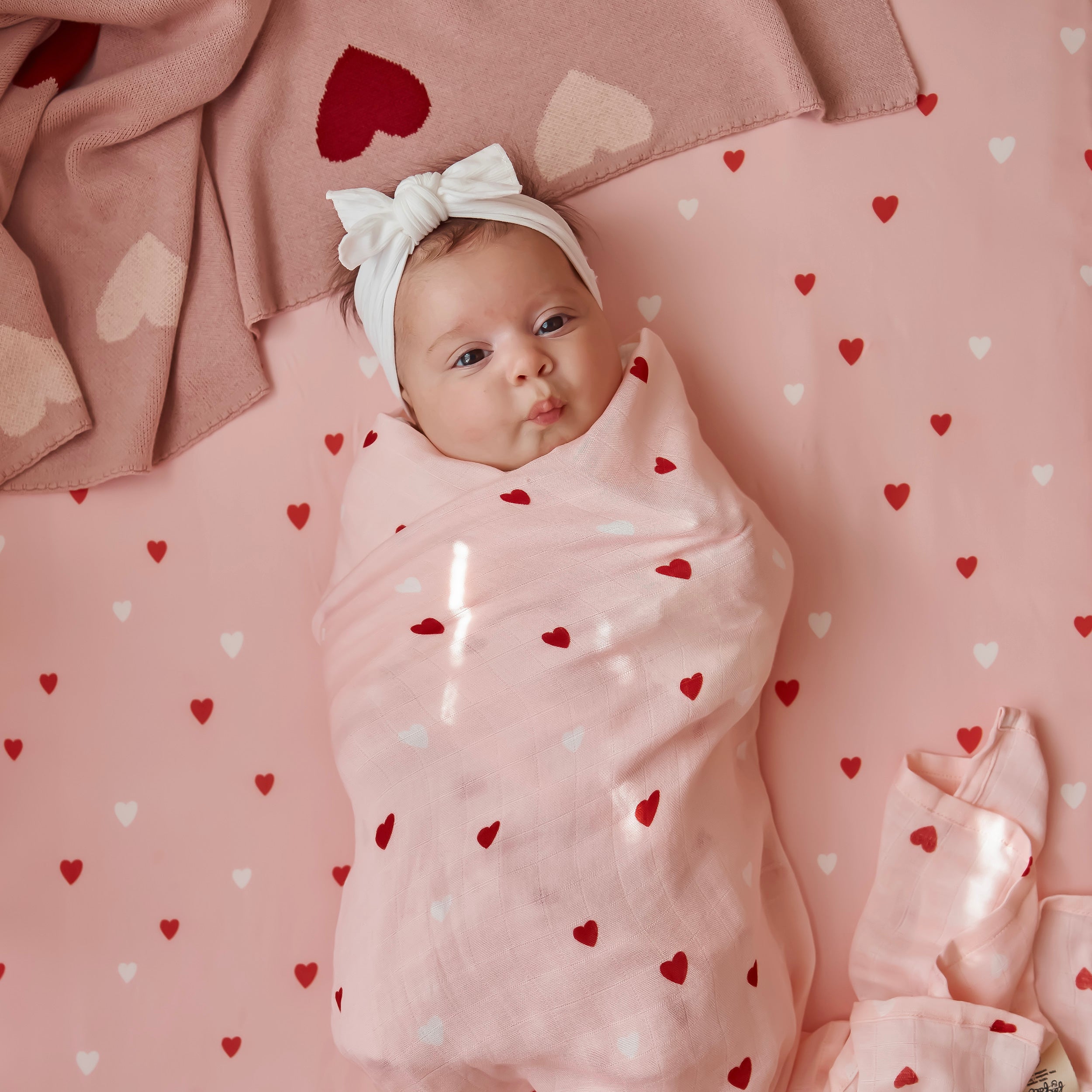 Little Hearts Muslin Wrap Swaddle - PRE-ORDER (OCTOBER)
