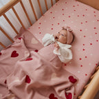 Little Hearts Organic Fitted Cot Sheet