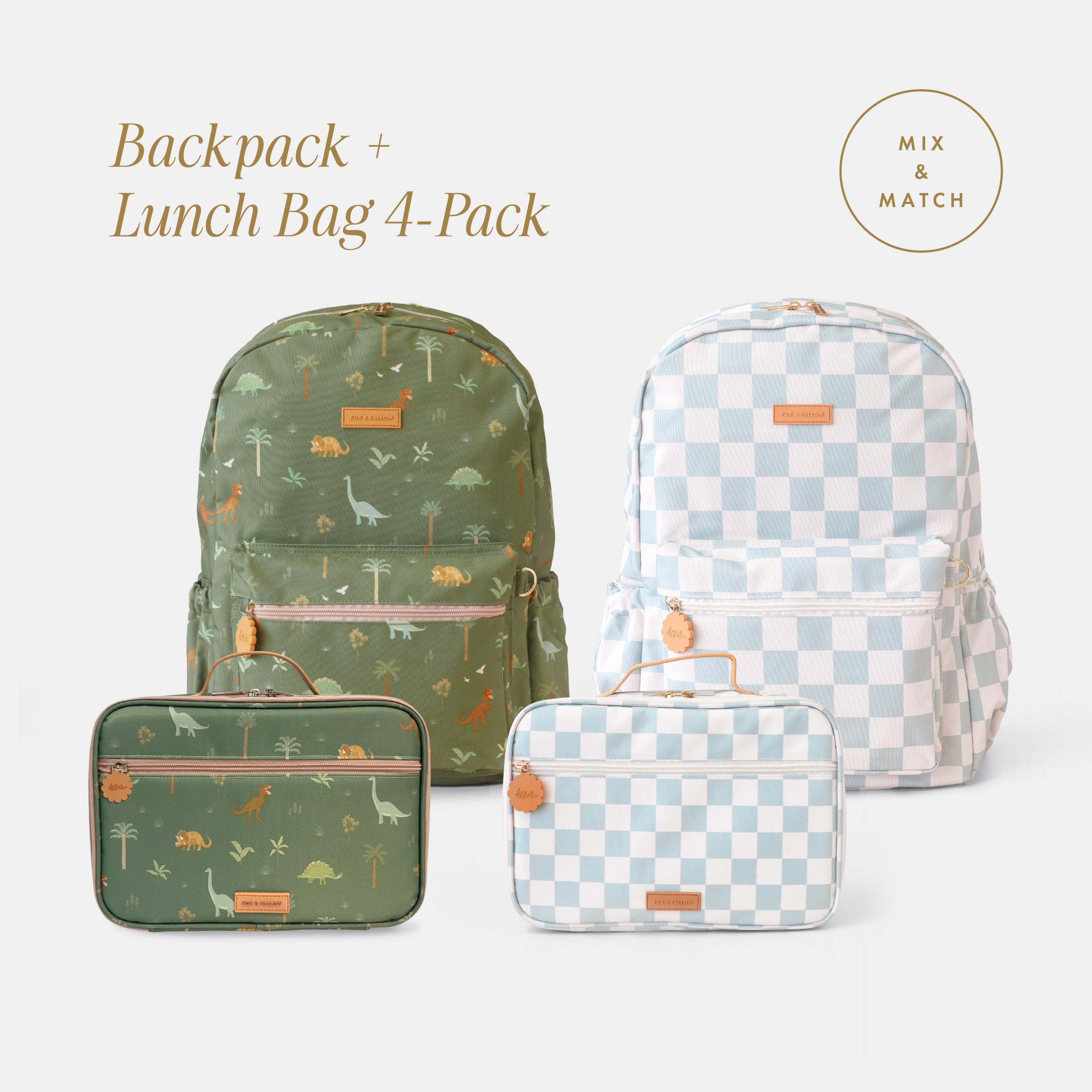 Backpack + Lunch Bag 4-Pack Bundle