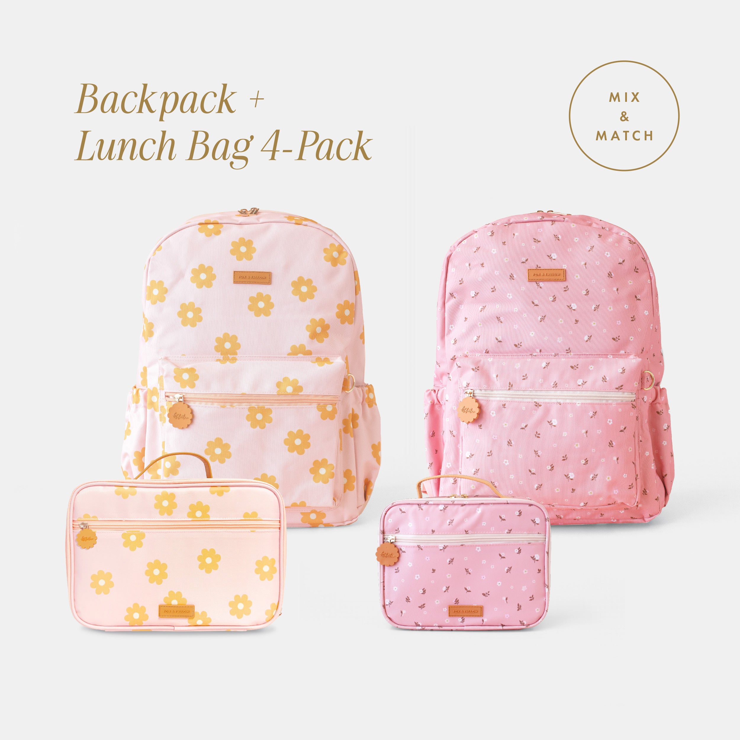 Backpack + Lunch Bag 4-Pack Bundle
