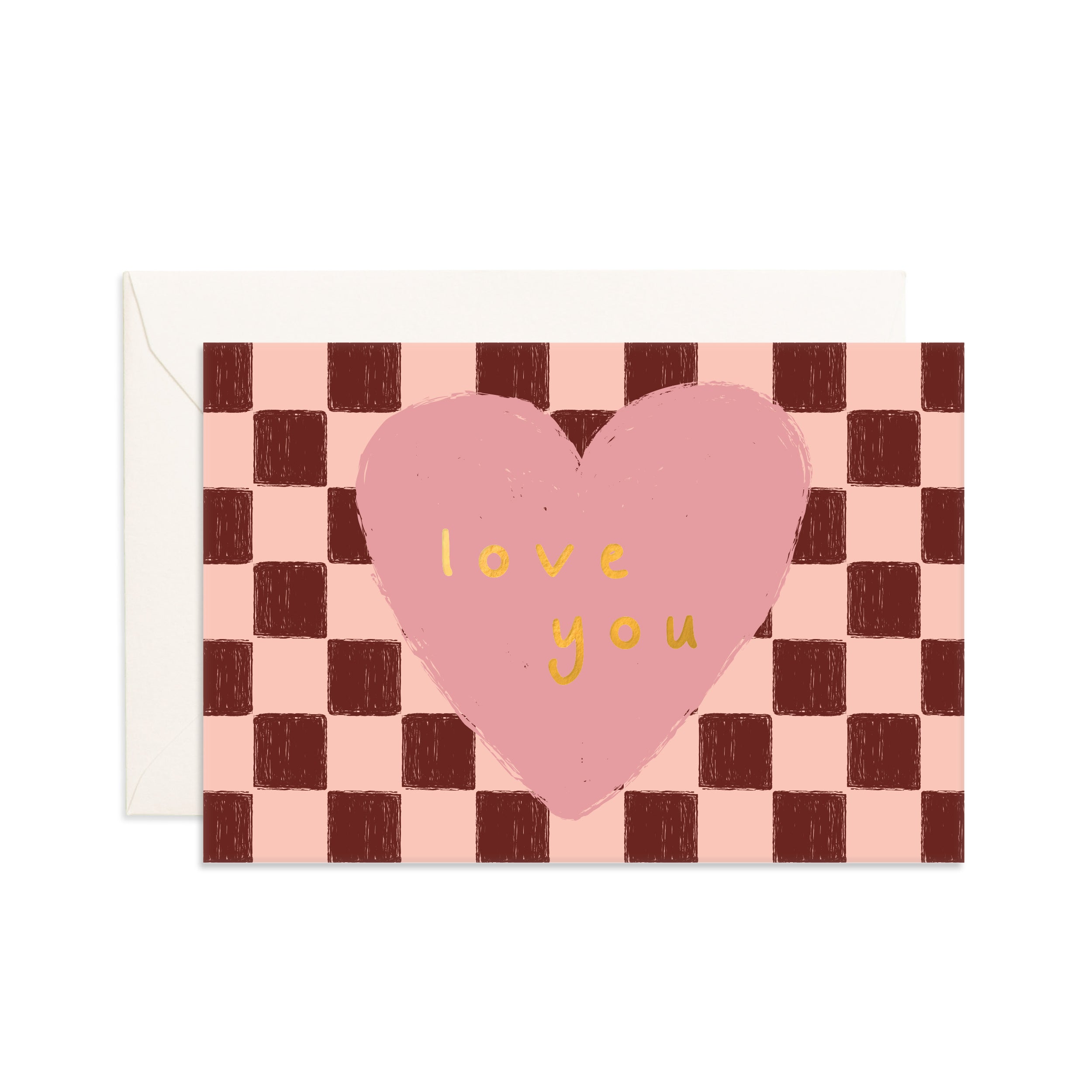 Love You Checks Mini Greeting Card