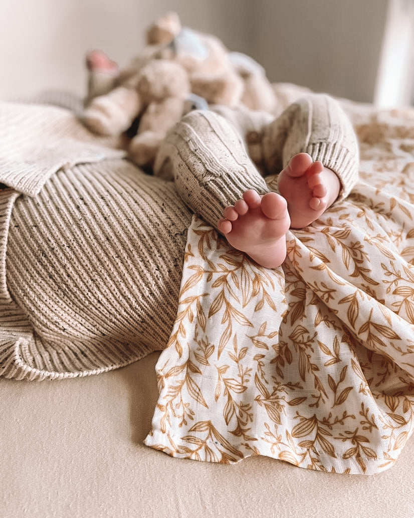 Golden Vines Organic Muslin Wrap Swaddle
