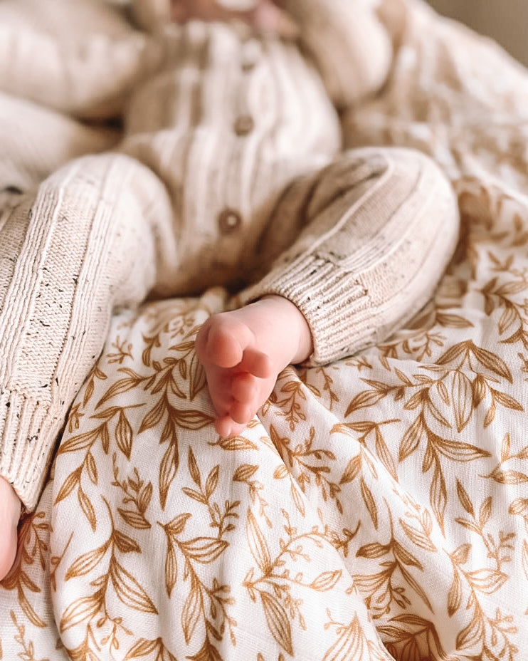 Golden Vines Organic Muslin Wrap Swaddle