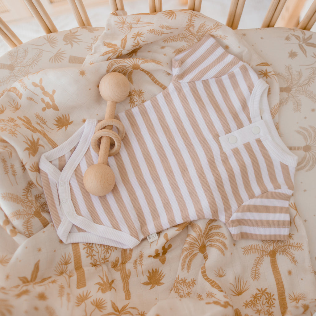 Desert Palms Organic Fitted Bassinet Sheet/Change Pad Cover