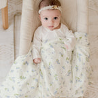 Forget-Me-Not Organic Muslin Wrap Swaddle