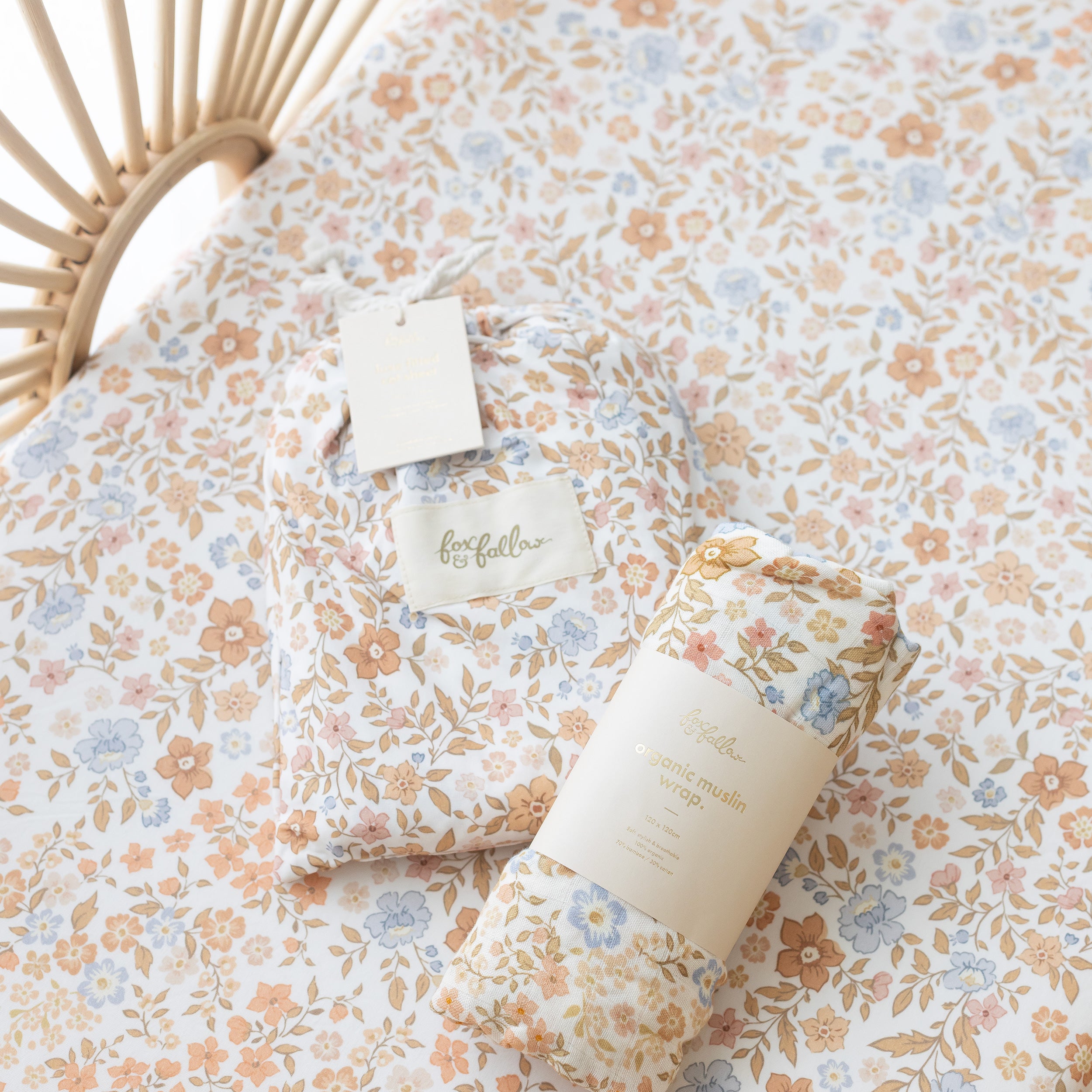 Broderie Organic Fitted Cot Sheet