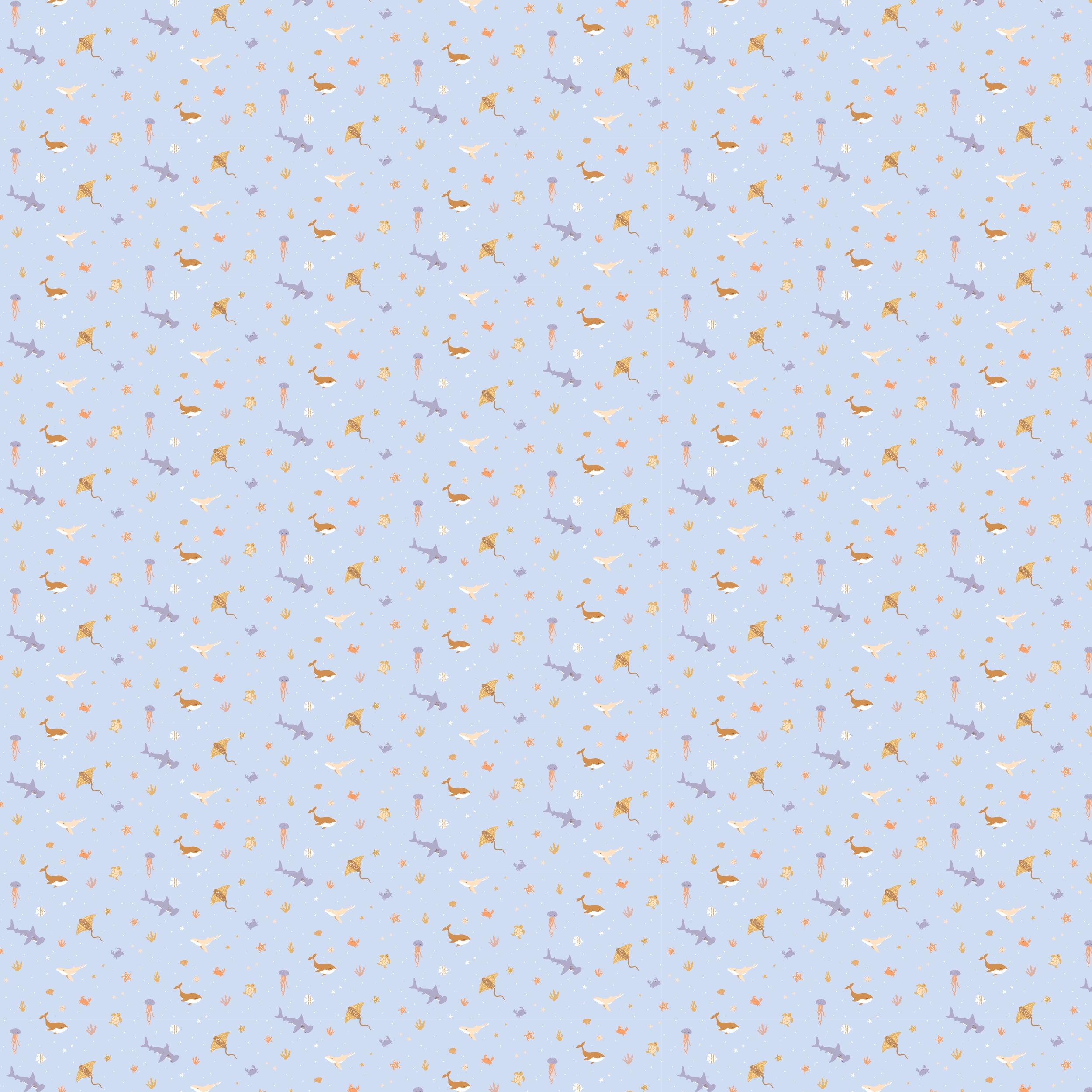 Ocean Creatures Sky Organic Muslin Wrap Swaddle - PRE-ORDER (ARRIVING APRIL)