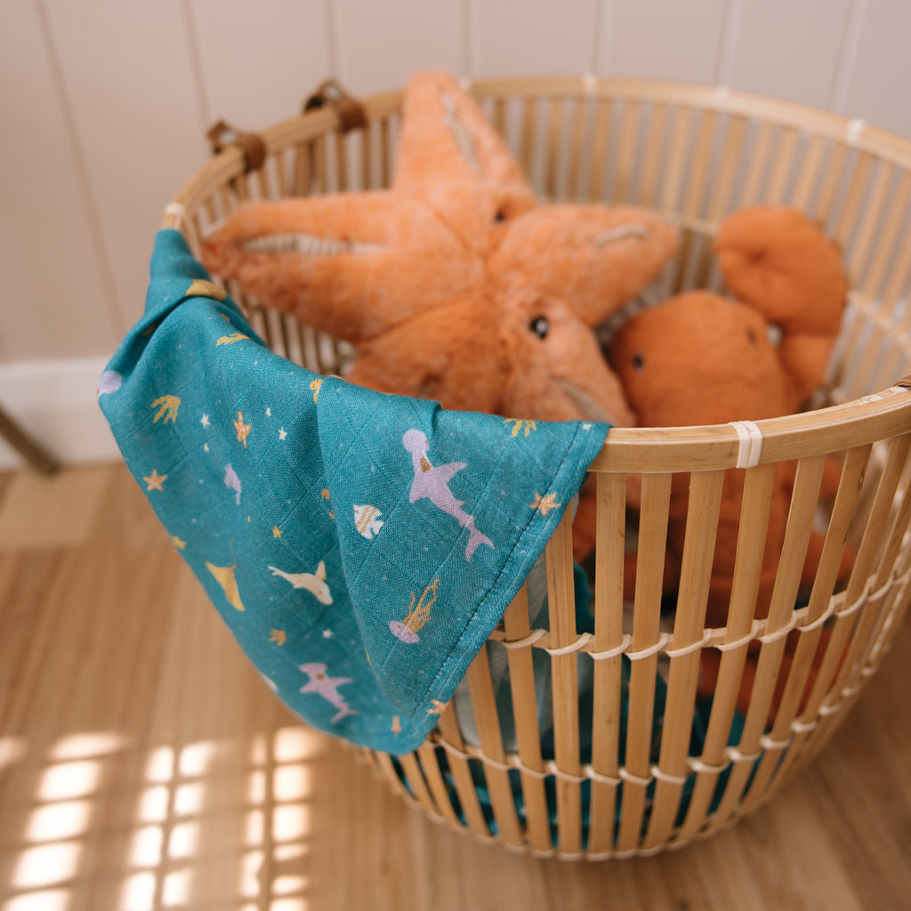 Ocean Creatures Marine Organic Muslin Wrap Swaddle