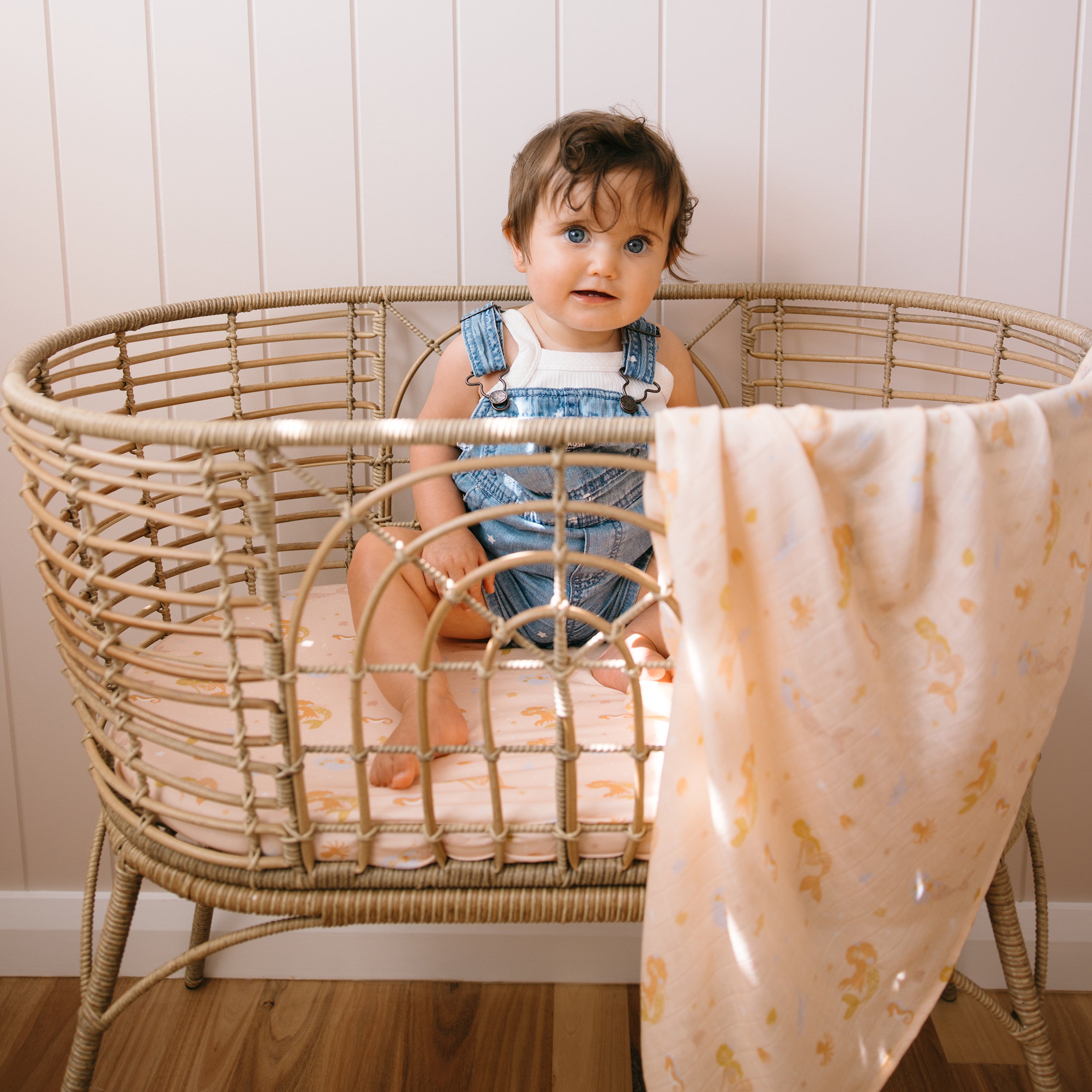 Mermaids Organic Muslin Wrap Swaddle - SECONDS