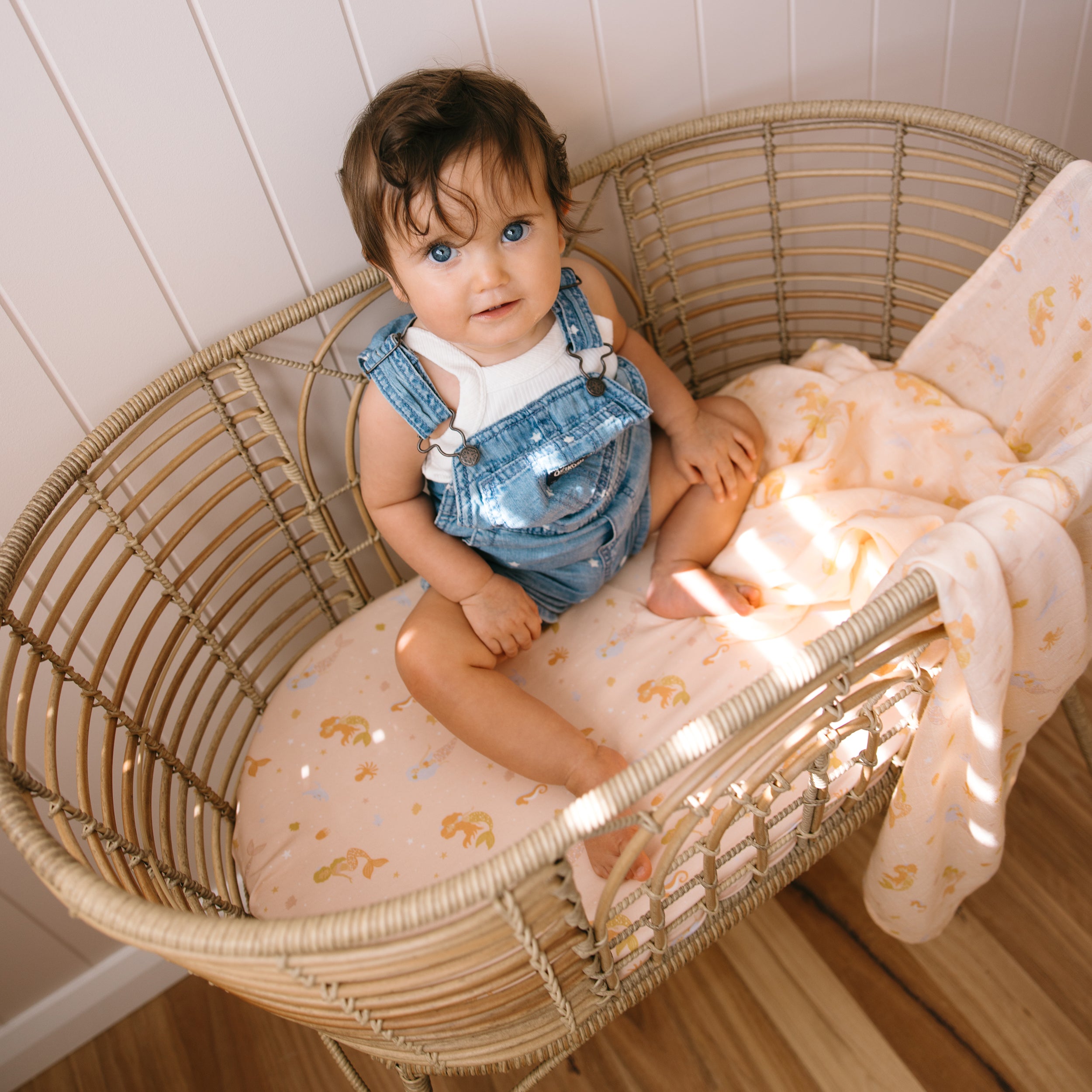 Mermaids Organic Muslin Wrap Swaddle - LOW STOCK