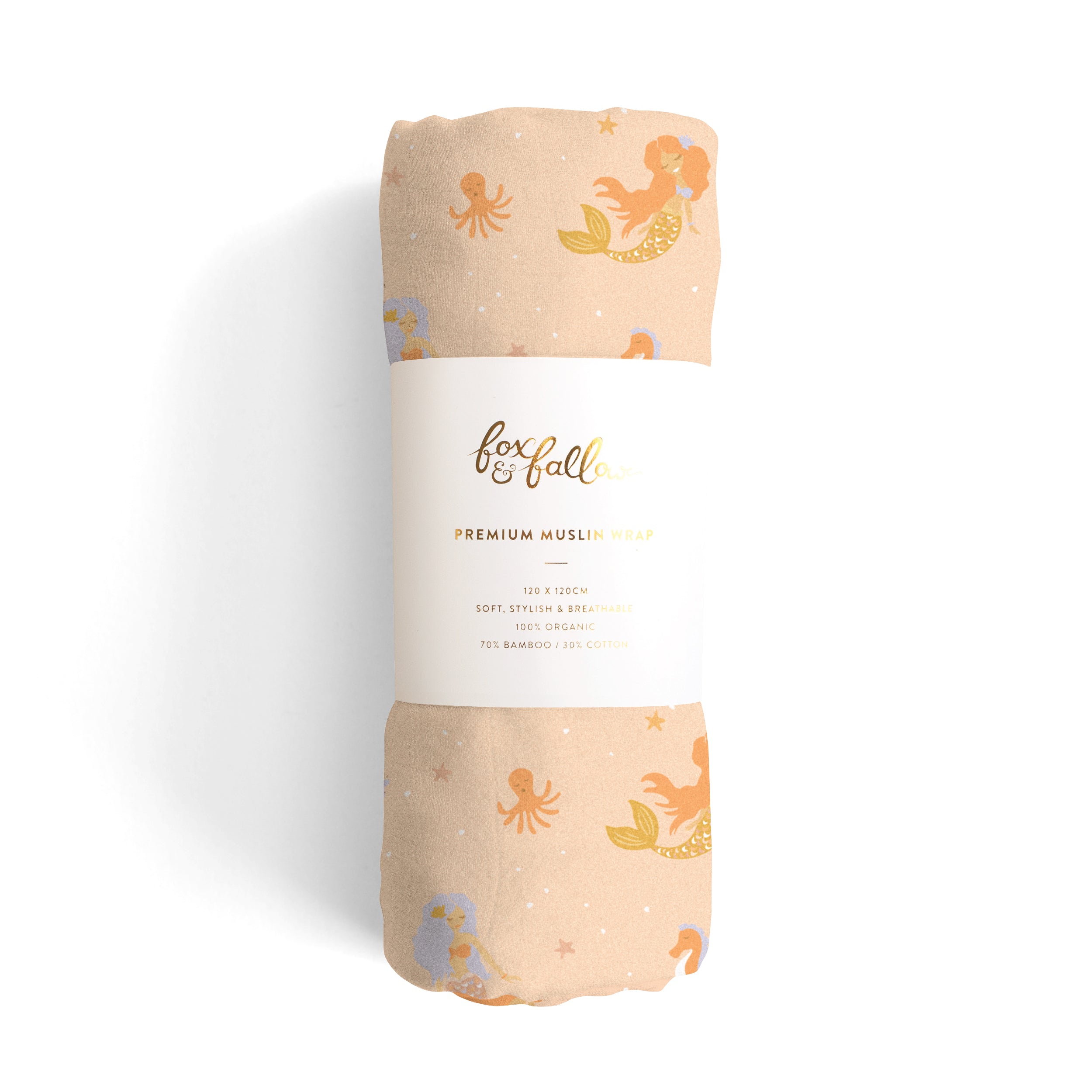 Mermaids Organic Muslin Wrap Swaddle - LOW STOCK